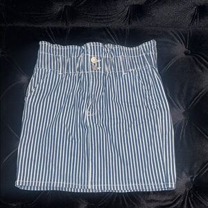 Chocolate Blue and White Striped Mini Skirt